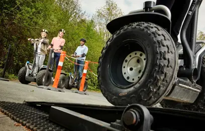 Keep your balance as you zoom around our Segway track