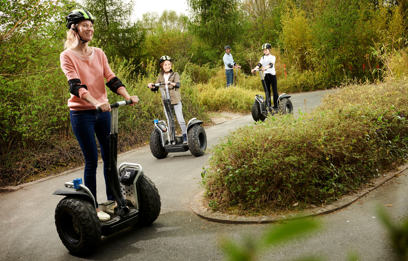 Keep your balance as you zoom around our Segway track